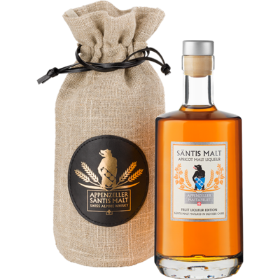 Whisky 50cl in Jutebeutel mit Lederplakette Nr.5 (1x50cll) Apricot Malt Liqueur